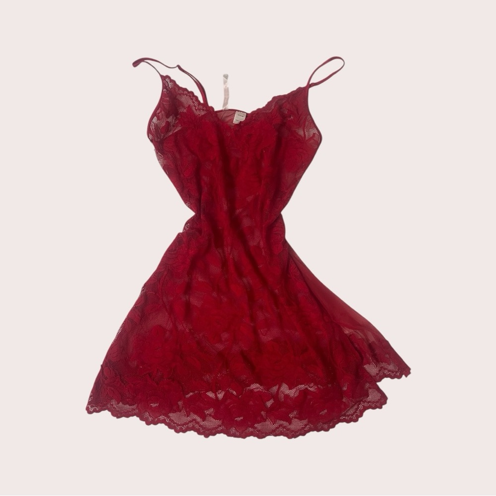 Victoria's Secret Deep Red Lace Slip - Picture 3 of 12